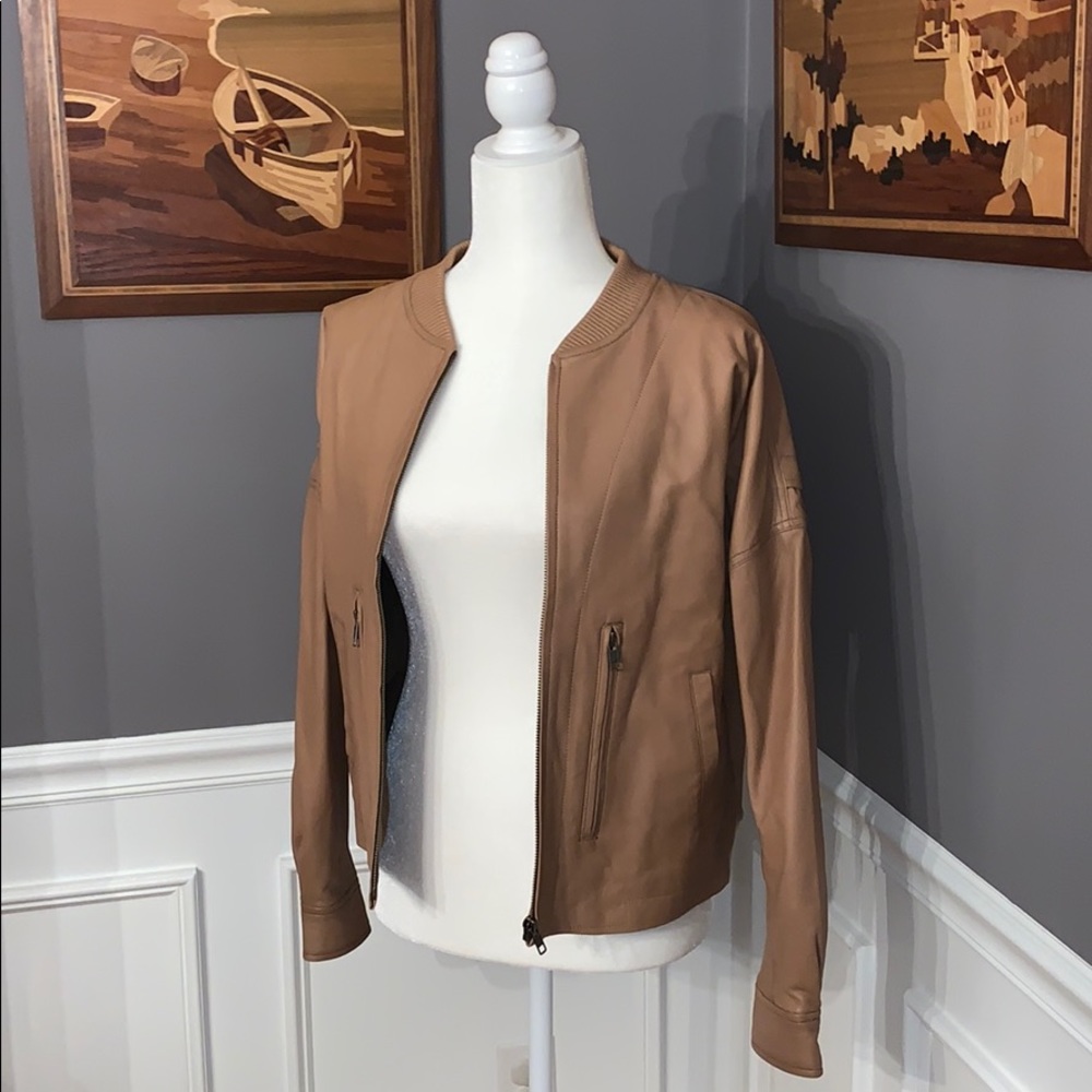 Sundance light brown leather jacket NWOT
